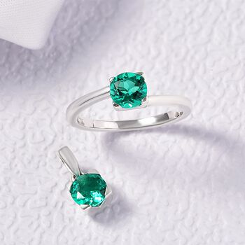 LUXURIANT AAA Labor kolumbianisches Smaragd Schmuckset, 925 Silber rhodiniert - 2,70 ct.