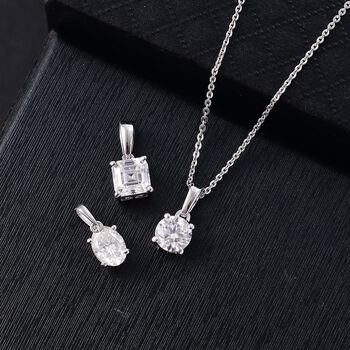 D'Joy 3er-Set - Moissanit Anh&auml;nger mit 50cm Kette - 2,65 ct.