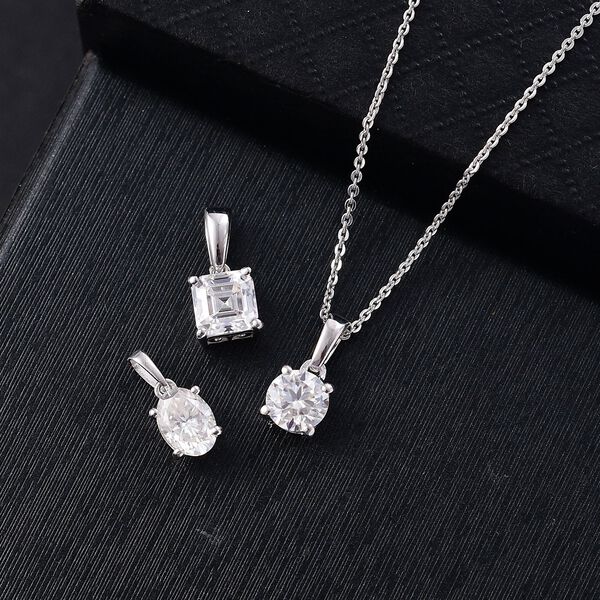 D'Joy 3er-Set - Moissanit Anhänger mit 50cm Kette - 2,65 ct. image number 2