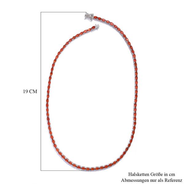 Mexikanische Kirsch-Feueropal-Halskette, 45 cm - 13,43 ct. image number 4