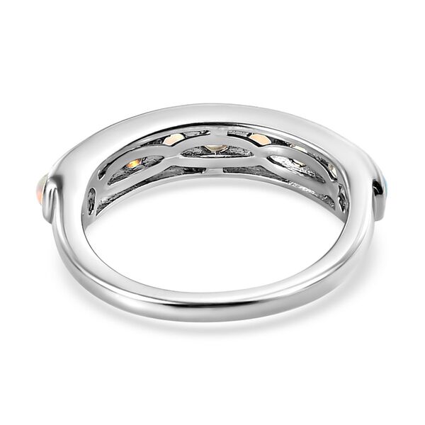 Natürlicher, äthiopischer Opal-Ring, 925 Silber platiniert, ca. 0,87 ct image number 6