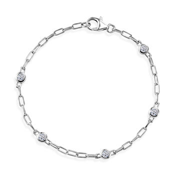 LUXURIANT DIAMOND - Lab Grown Diamant SI-GH SGL zertifiziert Armband ca. 19 cm 925 Silber Rhodiniert ca. 0,55 ct.