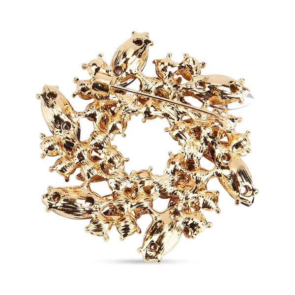 Mehrfarbiger Kristall Brosche  Gelb image number 4