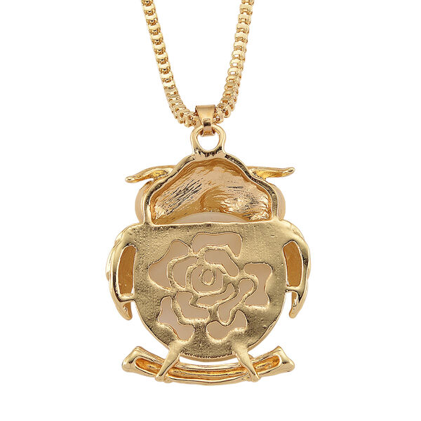 Erstellt wei&szlig;es Katzenaugen, Schwarze Kristall Schmuckset ca. 63.5 cm+5 cm Extender, Legierung Gelb image number 4