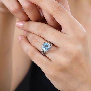 Himmelblauer Topas-Ring  - 4,25 ct.