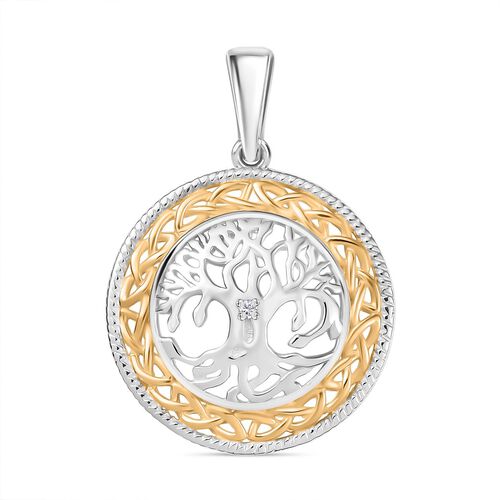 D’joy Moissanit Anhänger 925 Silber platiniert und vergoldet ca. 0,01 ct. image number 0