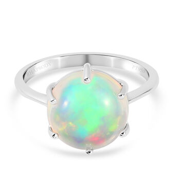 RHAPSODY AAAA nat&uuml;rlicher, &auml;thiopischer Opal Solit&auml;r-Ring, 950 Platin (Gr&ouml;&szlig;e 17.00) ca. 3.57 ct