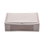 Faltbare Aufbewahrungsbox aus Stoff mit Metallrahmen und PVC Fenster, 60 x 40 x 16 cm, Beige