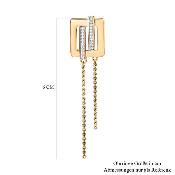 GP Art D&eacute;co Kollektion- Diamant und Kanchanaburi blaue Saphir-Ohrringe - 0,27 ct. image number 5