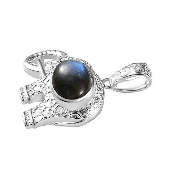 AAA Labradorit und schwarzer Spinell-Anh&auml;nger - 7,62 ct. image number 5