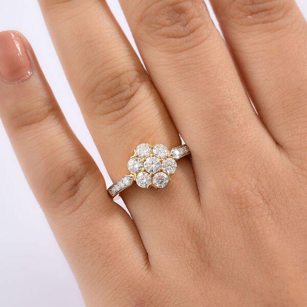 D'Joy Moissanit Ring, 925 Silber vergoldet - 1,28 ct. image number 3