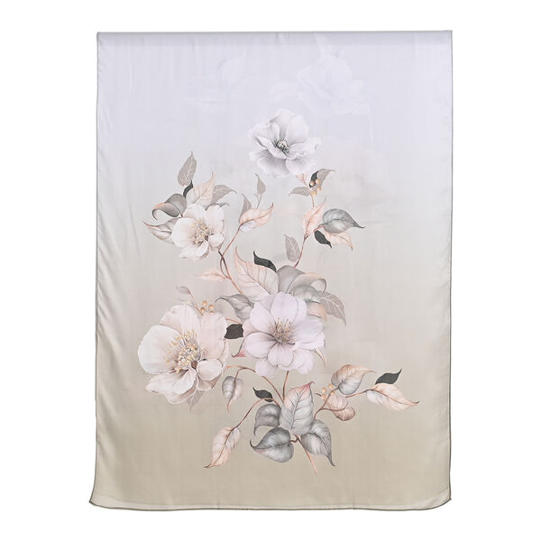 LA MAREY Signature Set mit Seidenschal und Seidentropfen-Ohrringen, 100% Maulbeerseide, 65 x 170 cm, Perlgrau mit Beige image number 5