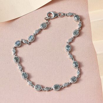 Alexandrit und Zirkon Armband, 19 cm - 2,50 ct.