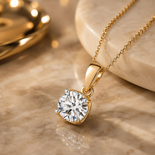 LUXURIANT SGL zertifizierter VS-EF Labor Diamant Anh&auml;nger mit 50cm Kette - 0,50 ct. image number 2