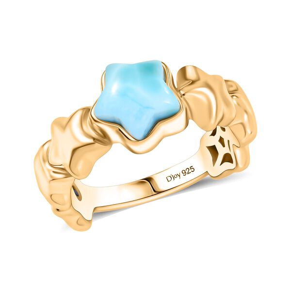 GP Celestial Dream Kollektion - Larimar, Kanchanaburi Blauer Saphir Ring 925 Silber 750 Gelb Vergoldet (Größe 18.00) ca. 2.17 ct image number 4