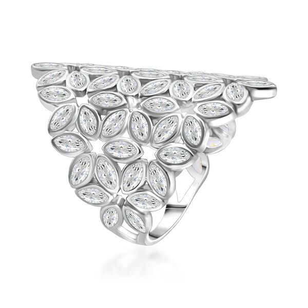 Lustro Stella Weißer Zirkonia Ring 925 Silber rhodiniert (Größe 17.00) image number 4