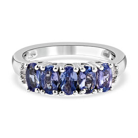 Tansanit und weißer Diamant-Ring - 1,15 ct.