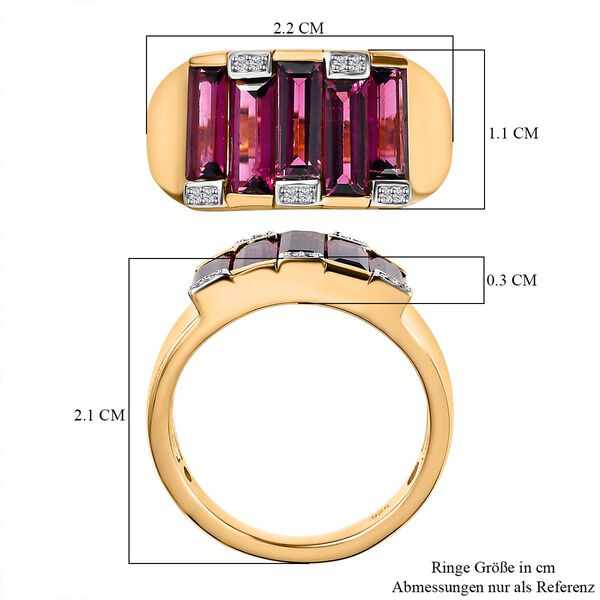 Rhodolith Granat und Zirkon Ring - 3,58 ct. image number 7