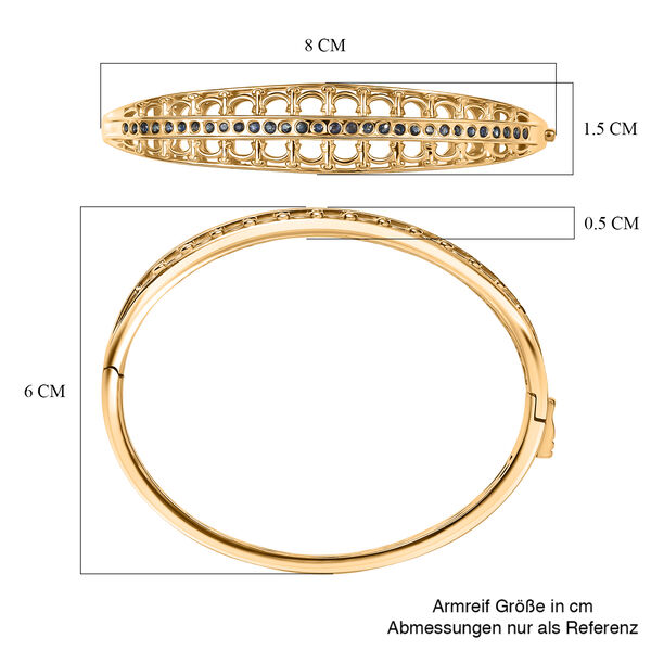GP - Kanchanaburi Blauer Saphir Armreif ca. 19 cm 925 Silber 750 Gelbgold Vermeil ca. 1,55 ct. image number 6