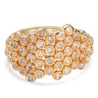 Diamant Bienenwaben Ring, 925 Silber Gelbgold Vermeil  ca. 0,50 ct image number 0