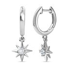 Moissanit Ohrringe, 925 Silber platiniert ca. 0.20 ct