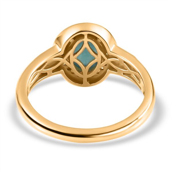 AA Grandidierit, Wei&szlig;er Zirkon Ring 925 Silber Gelbgold Vermeil (Gr&ouml;&szlig;e 17.00) ca. 2,65 ct image number 6