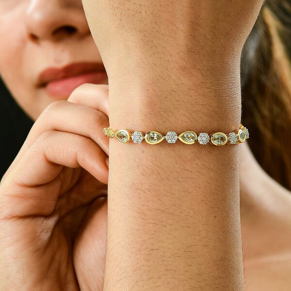 AAA Turkizit und Zirkon-Armband - 3,61 ct. image number 3