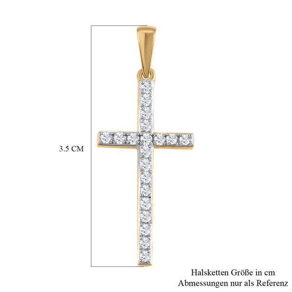 Diamant-Kreuz-Anh&auml;nger, 925 Silber vergoldet ca. 0.33 ct image number 6