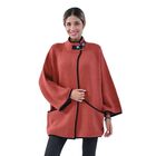 TAMSY Damen Strick Mantel mit Schnalle, Rot