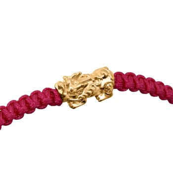 999 Gold Pixiu Armband, Flexibles, Pink