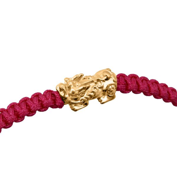 999 Gold Pixiu Armband, Flexibles, Pink image number 2