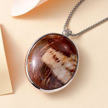 Versteinertes Holz Anh&auml;nger mit 50cm Kette - 300 ct.