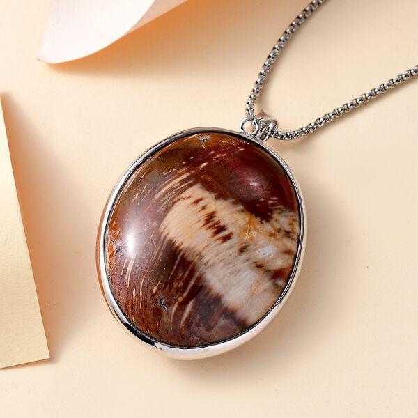 Versteinertes Holz Anhänger mit 50cm Kette - 300 ct. image number 2