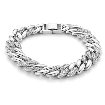 Wei&szlig;er Zirkonia Armband ca. 18.5 cm Nickelfreies Messing