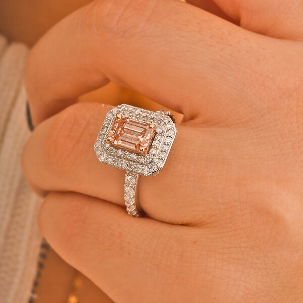 LUXURIANT VS rosa und VS-EF wei&szlig;er Labor Diamant Ring in 585 Wei&szlig;- und Ros&eacute;gold - 2,50 ct. image number 1