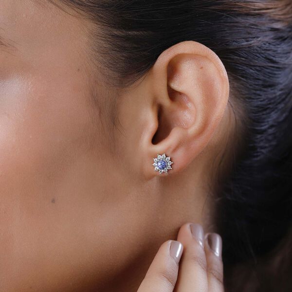 Tansanit und Zirkon Ohrstecker - 1,09 ct. image number 9