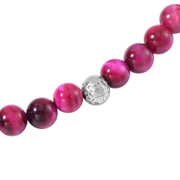 Rosane Tigerauge Halskette ca. 45 cm 925 Silber rhodiniert ca. 185.00 ct image number 3