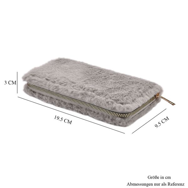 Kunstfell Brieftasche, Dunkelblau image number 7