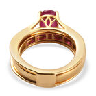 Afrikanischer Rubin (Fissure gefüllt) Ring 925 Silber vergoldet image number 6