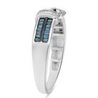 Blauer und Weißer Diamant Schnalle Ring 925 Silber platiniert  ca. 0,50 ct image number 3