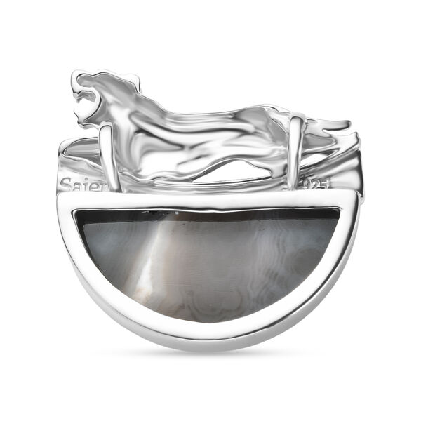 Sajen Silber - Fenster Drusy Anhänger 925 Silber rhodiniert ca. 60.40 ct image number 5