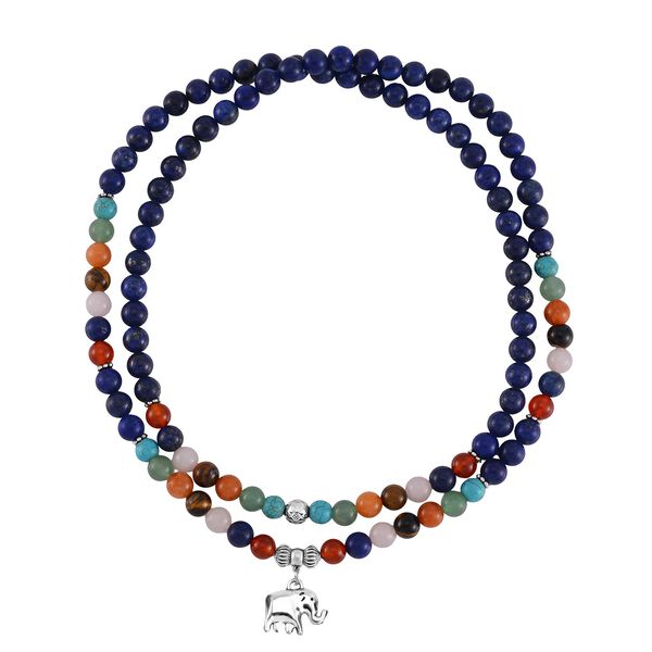 Mehrfarbig Edelsteine Schmuckset Reiner Edelstahl Schwarz oxidiert und Legierung Schwarz oxidiert ca. 648,00 ct. image number 4