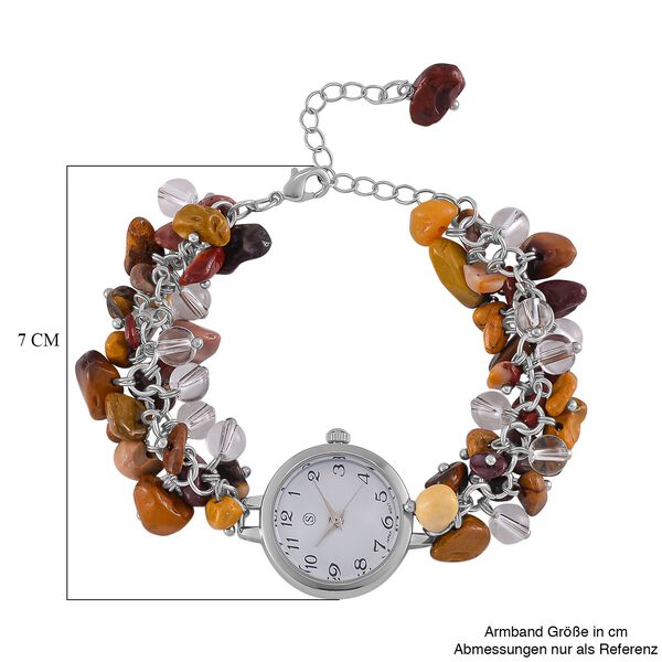 Strada Mookite-Perlenuhr, Japanisches Uhrwerk, Legierungsgehäuse, Weiß mit schwarzen Ziffern image number 5