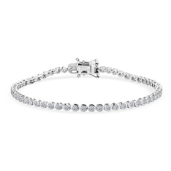 LUXURIANT DIAMOND - Lab Grown Diamant SI-GH SGL zertifiziert  Armband ca. 20 cm 925 Silber Rhodiniert (10-15 Werktage Lieferzeit) ca. 2.00 ct