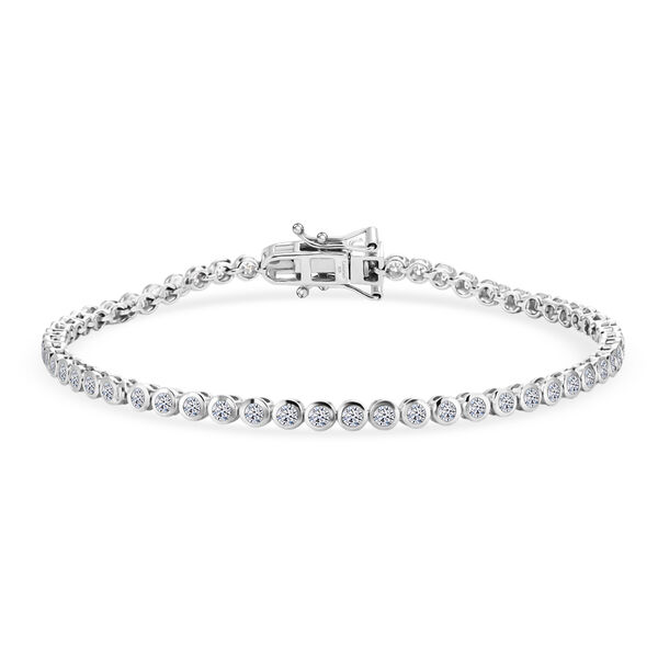LUXURIANT DIAMOND - Lab Grown Diamant SI-GH SGL zertifiziert  Armband ca. 20 cm 925 Silber Rhodiniert (10-15 Werktage Lieferzeit) ca. 2.00 ct
