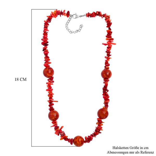 Koralle und Schwamm Koralle 45+5cm Halskette - 170 ct. image number 6