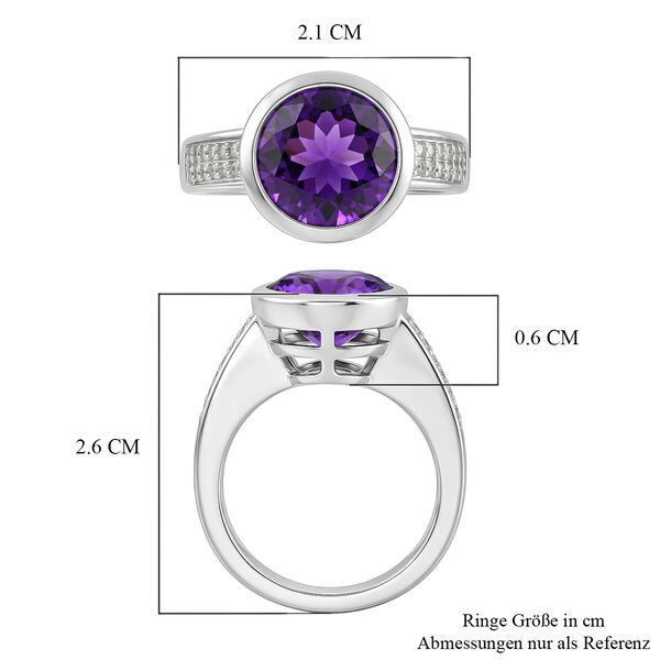 Lusaka Amethyst und Zirkon Ring 925 Silber platiniert  ca. 3,71 ct image number 7