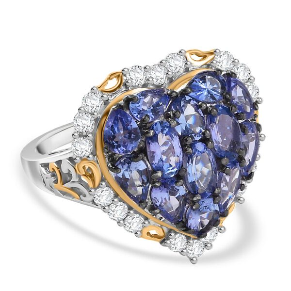 Tansanit Ring 925 Silber rhodiniert (Gr&ouml;&szlig;e 21.00) ca. 3,16 ct