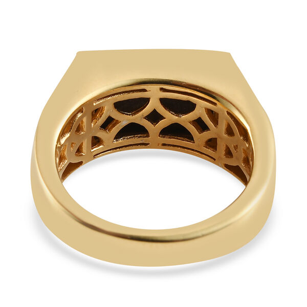 Meteorit Ring 925 Silber vergoldet  ca. 5,41 ct image number 6