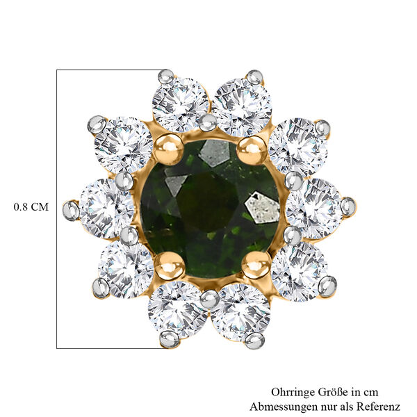 Nat&uuml;rliche Chromdiopsid und Zirkon-Ohrstecker - 1,15 ct. image number 10